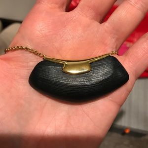 Alexis Bittar black lucite gold plated pendant